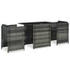 vidaXL 3-delige Bistroset met kussens poly rattan grijs