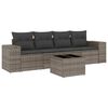 vidaXL 5-delige Loungeset met kussens poly rattan grijs