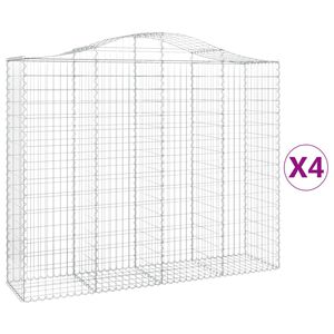 vidaXL Schanskorven 4 st gewelfd 200x50x160/180 cm ijzer