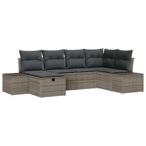 vidaXL Bankstel 7 st poly rattan