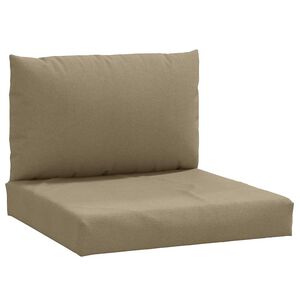 vidaXL Palletkussens 2 st stof gem&ecirc;leerd taupe