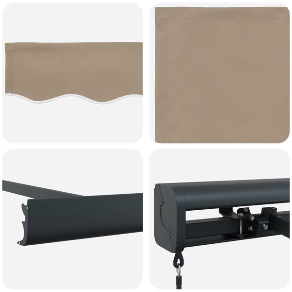 vidaXL Inklapbaar Zonnescherm Beige 300 x 250 cm Stof en Metaal