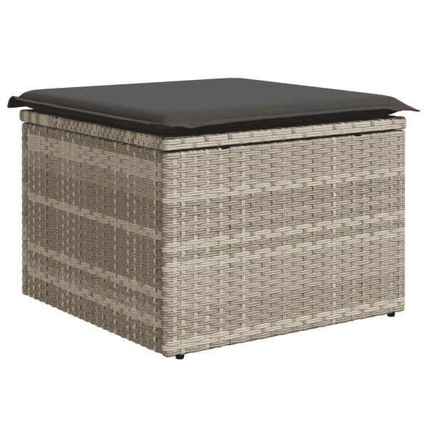 vidaXL 6-delige Loungeset met kussens poly rattan lichtgrijs