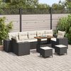 vidaXL Tuin Sofa Set 10 pcs Zwart poly rattan