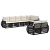vidaXL Tuinbankenset 8 st 8-zits Zwart en Cream Wit poly rattan