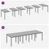 vidaXL Tuin Eetset met kussen 13 pcs Lichtgrijs