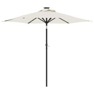 vidaXL Parasol met LED's en stalen paal 225x225x212 cm wit