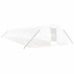 vidaXL Tuinkas met stalen frame 80 m&sup2; 16x5x2,3 m wit