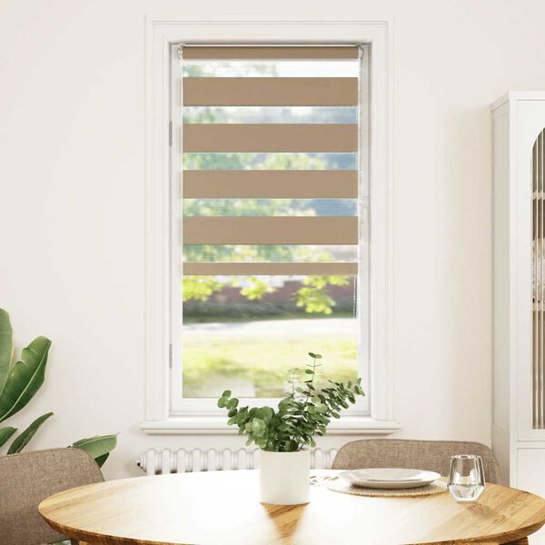 vidaXL Zebra Blind 55x150 cm stofbreedte 50,9 cm polyester zandbruin