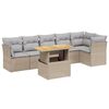vidaXL 7-delige Loungeset met kussens poly rattan beige