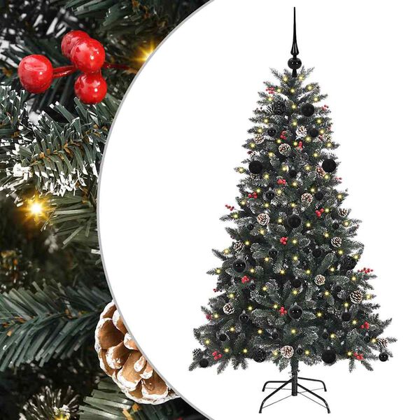 vidaXL Kunstkerstboom met 150 LED Groen 150 cm PVC en Plastic en Staal
