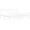 vidaXL Bedframe met hoofd- en voeteneinde metaal wit 183x213 cm