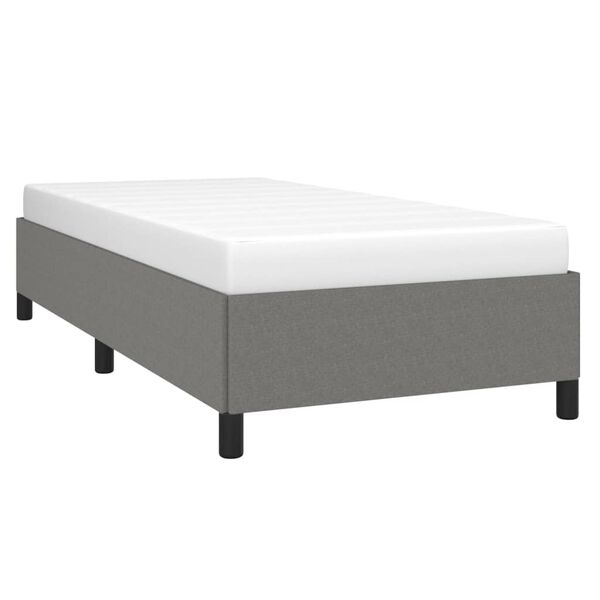 vidaXL Bedframe zonder matras 80x200 cm stof donkergrijs