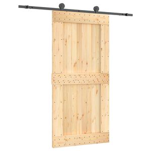 vidaXL Schuifdeur 100 x 210 cm Massief Grenenhout (Niet-Behandeld)