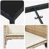 vidaXL Tuin eettafelset met kussen 5 pcs Beige poly rattan