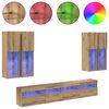 vidaXL TV Wandkast Set met LED Lichten 7 pcs artisanaal eikenkleurig