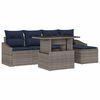 vidaXL Tuin Sofa Set met kussen met opslag 6 pcs Grijs en Marineblauw