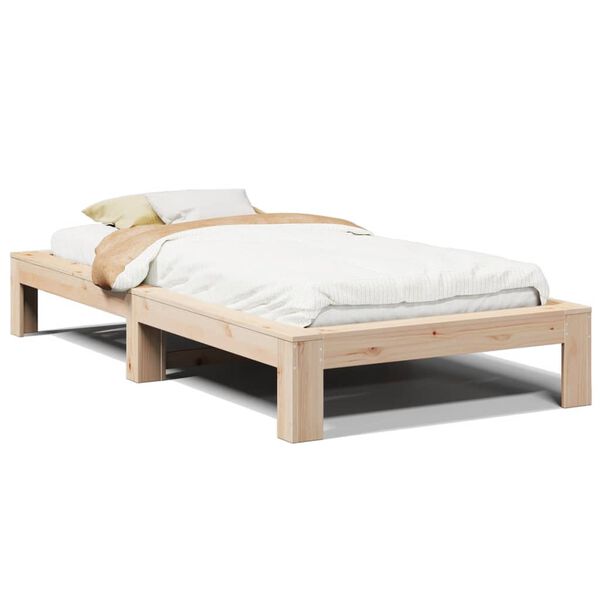 vidaXL Bedframe zonder matras massief grenenhout 75x190 cm