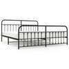 vidaXL Bedframe met hoofd- en voeteneinde metaal zwart 193x203 cm