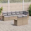 vidaXL Tuin Sofa Set met opslag 8 pcs Beige poly rattan