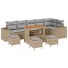 vidaXL Tuin Sofa Set 10 pcs Beige en Licht Grijs poly rattan
