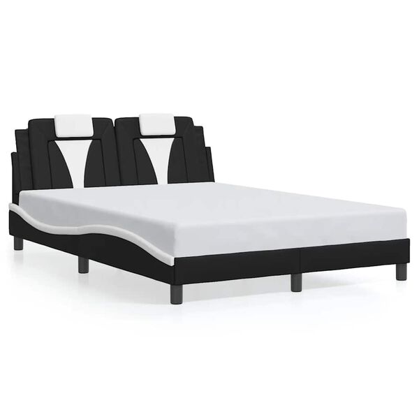vidaXL Bedframe "Viana" zonder matras kunstleer zwart en wit 120x200 cm