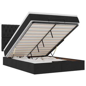 vidaXL Ottoman bed met matras en LED's 140x200cm stof zwart