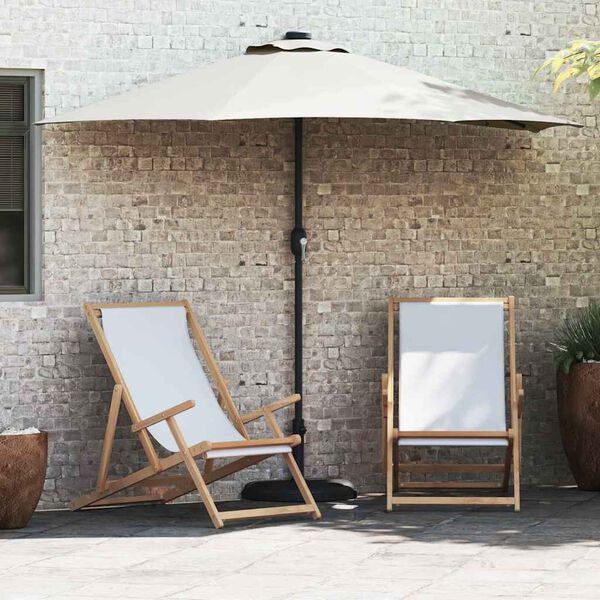 vidaXL Tuinparasol Zand 294 x 150 x 224 cm Polyester en staal