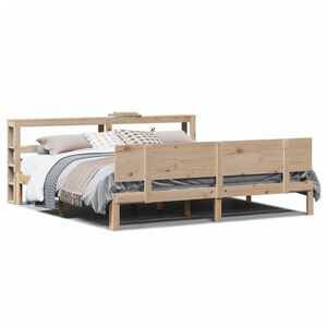vidaXL Bedframe met hoofdbord massief grenenhout 200x200 cm