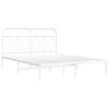vidaXL Bedframe met hoofdbord metaal wit 135x190 cm