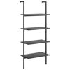 vidaXL Ladderrek met 4 schappen 64x35x152,5 cm zwart