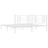 vidaXL Bedframe met hoofdbord metaal wit 193x203 cm