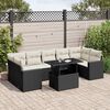 vidaXL 8-delige Loungeset met kussens poly rattan zwart