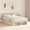 vidaXL Bedframe met hoofdeinde Bruin 135 x 190 cm Massief grenenhout