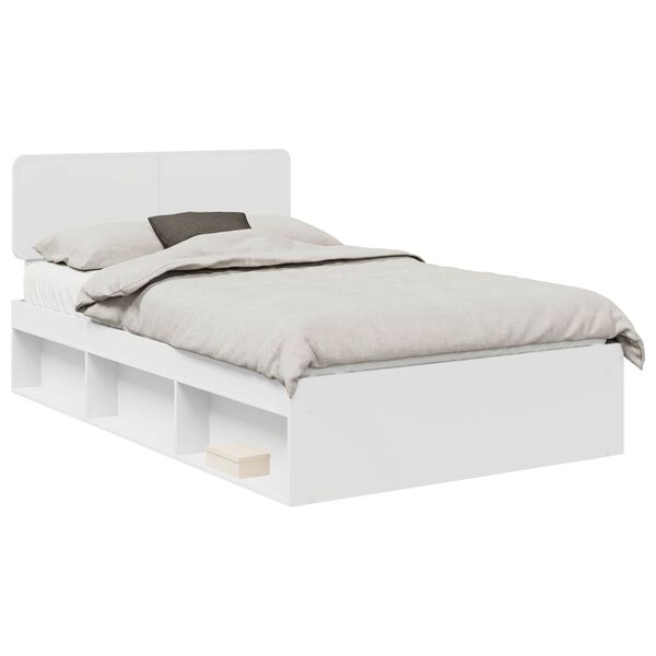 vidaXL Bedframe met hoofdeinde Wit 120 x 200 cm Massief grenenhout