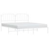 vidaXL Bedframe met hoofdbord metaal wit 183x213 cm