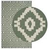 vidaXL Gebied Tapijt OLITE Natuurlijk en Groen 160 x 230 cm PET