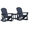 vidaXL Tuin loungeset 3 st Marineblauw HDPE