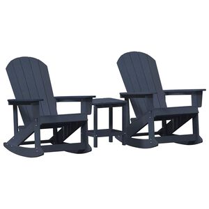 vidaXL Tuin loungeset 3 st Marineblauw HDPE