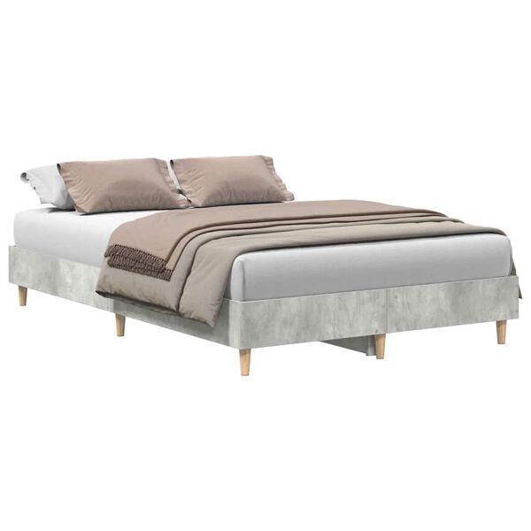 vidaXL Bedframe zonder matras 120x200 cm spaanplaat beton grijs