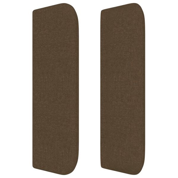 vidaXL Hoofdbord met randen 183x16x78/88 cm stof donkerbruin