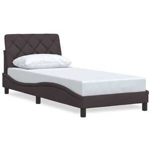 vidaXL Bedframe zonder matras 80x200 cm stof donkerbruin