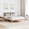 vidaXL Bedframe met hoofdeinde Taupe 150 x 200 cm Massief grenenhout