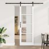 vidaXL Schuifdeur ORKDAL Wit 78 x 232 cm Massief grenenhout en glas