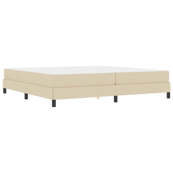 vidaXL Boxspringbed met matras Cr&egrave;me 200 x 200 cm Stof