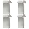 vidaXL Slakkenhekje 4 st 13,5 x 13,5 x 25 cm Roestvrij staal zilver