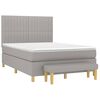 vidaXL Boxspring met matras stof lichtgrijs 140x200 cm