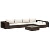 vidaXL 8-delige Loungeset met kussens poly rattan bruin
