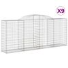 vidaXL Schanskorven 9 st gewelfd 300x50x120/140 cm ijzer