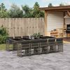 vidaXL 11-delige Tuinset met kussens poly rattan grijs